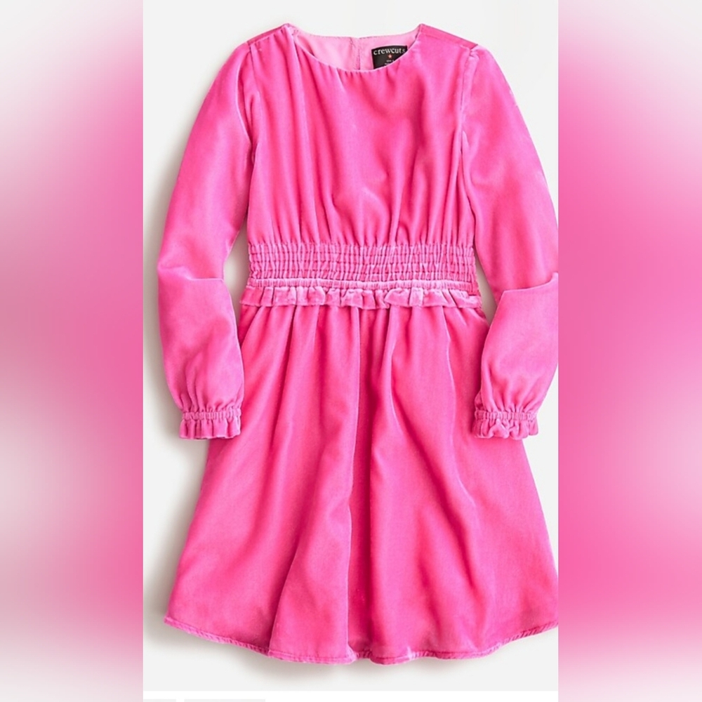 *NWT* Crewcuts Jcrew smocked velvet dress in size 10